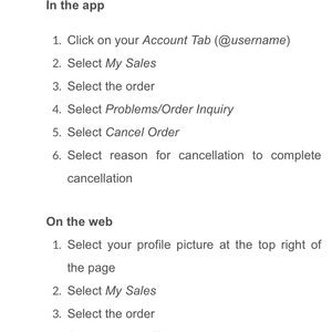 How to cancel A sale